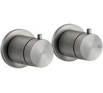 Термостат встраиваемый Gessi Shower316 с переключателем на 2 выхода, внешняя часть, цвет Steel Brushed 54234.239