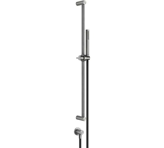 Душевой гарнитур Gessi Shower316 штанга, лейка с защитой от налёта, шланг 1500 мм, шланговое подсоединение из стены, цвет Steel Brushed 54045.239