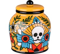 Контейнер для ватных дисков Moroshka Los Muertos, 10,5х12 см. цвет желтый G95-96