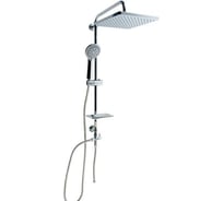 Душевая стойка SWES VADRA с тропическим душем, со шлангом, душевой лейкой и мыльницей, нержавеющая сталь Россия KD2611