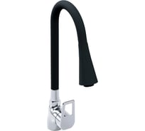 Смеситель для кухонной мойки SWES VINDO латунный, с силиконовым гибким изливом, черный 1OKGB4