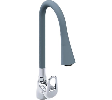 Смеситель для кухонной мойки SWES GLOBO с силиконовым гибким изливом, черный 1GKGB3