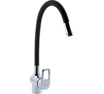 Смеситель для кухонной мойки SWES VINDO латунный, с силиконовым гибким изливом, черный 1OKLA4