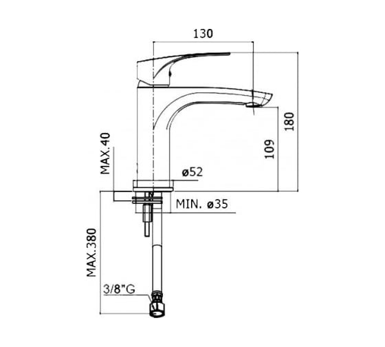 Смеситель для раковины без донного клапана Paffoni Lime хром LM071CR 00246477