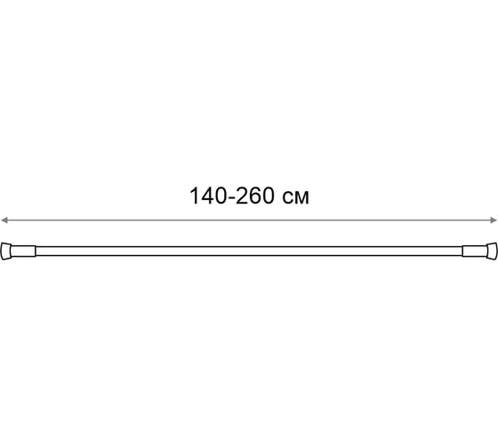 Карниз для ванной Delphinium 140х260 см, хром 104013