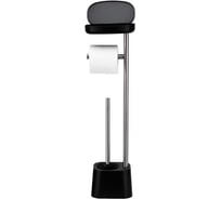 Держатель-стойка с ершиком Homium Double Clean, цвет черный HSPH-021