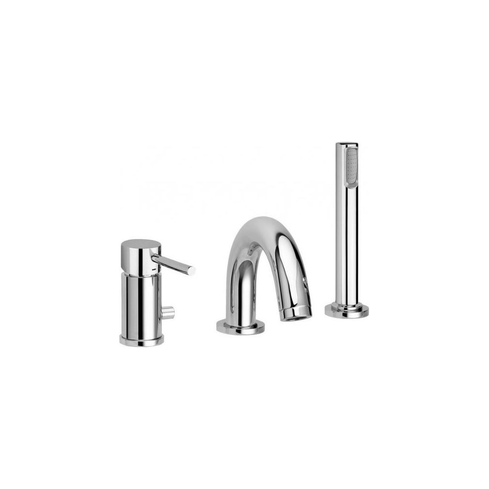 Смеситель на борт ванны Paffoni LIGHT на 3 отв., с душем BIRILLO хром ...