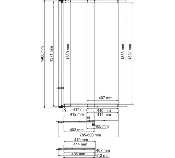 Стеклянная шторка WasserKraft Dill 61S02-80 WasserSchutz 61S02-80WS