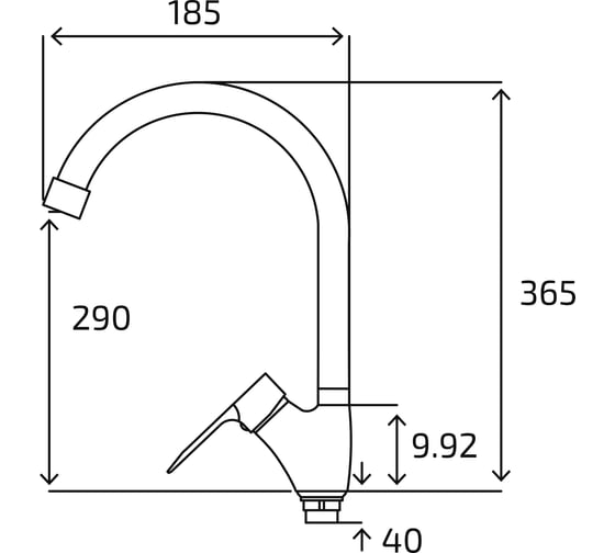 Смеситель для кухни KONNER MDN1200 MODERN с высоким поворотным изливом 6126304