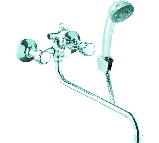 Смеситель для ванны KONNER ELQ2620 ELEMENT QUARZ с длинным изливом, с аксессуарами 6088172