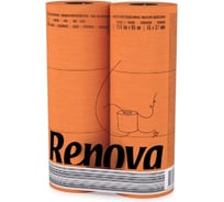 Туалетная бумага Renova 3 слоя, 6 рулонов Orange 5601028010481