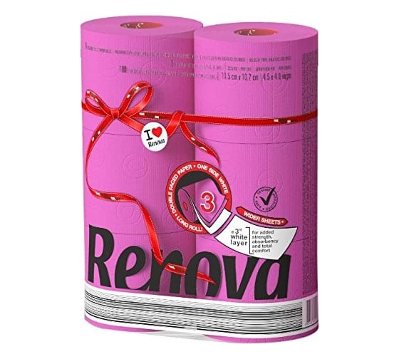 Туалетная бумага Renova 3 слоя, 6 рулонов MAXI Fucsia 5601028025041 1