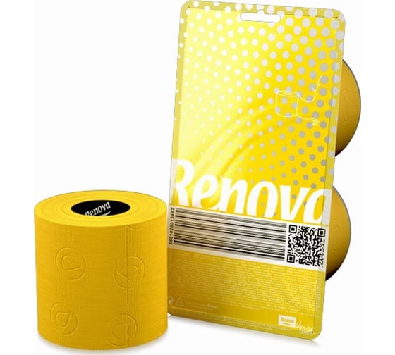 Туалетная бумага Renova 3 слоя, 2 рулона Yellow 5601028013482 1