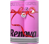 Туалетная бумага Renova 2 слоя, 6 рулонов Fucsia, упаковка 5601028020756