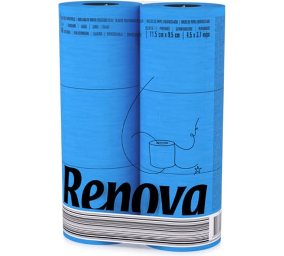 Туалетная бумага Renova 3 слоя, 6 рулонов MAXI Blue 5601028024976 1