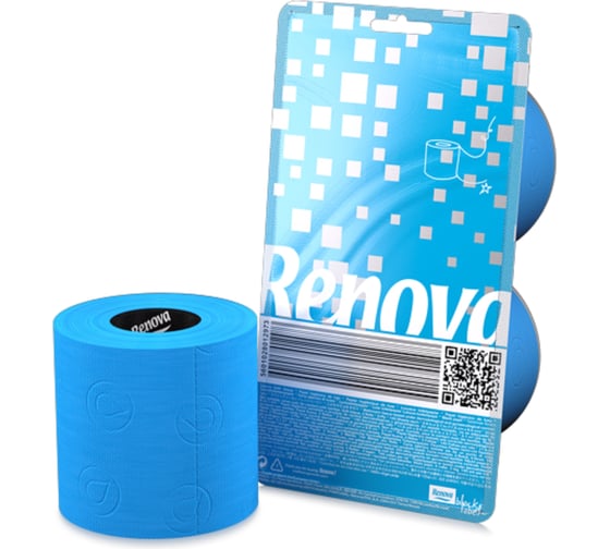 Туалетная бумага Renova 3 слоя, 2 рулона, Blue , упаковка 5601028012973 1