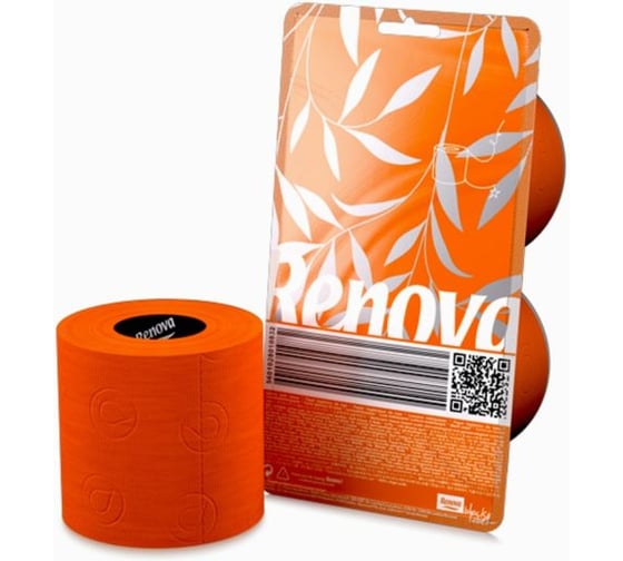 Туалетная бумага Renova 3 слоя, 2 рулона Orange, упаковка 5601028010832 1