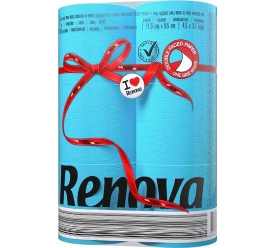 Туалетная бумага Renova 2 слоя, 6 рулонов Blue, упаковка 5601028020770 1