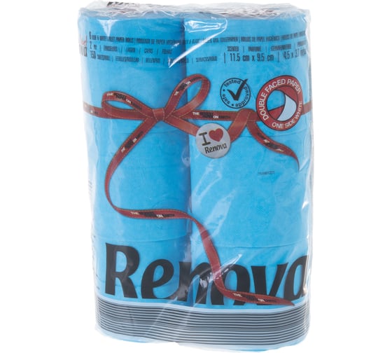 Туалетная бумага Renova 2 слоя, 6 рулонов Blue, упаковка 5601028020770
