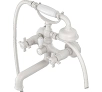 Смеситель для ванны Elghansa двухвентильный, с металлической лейкой 2322660-White Stone