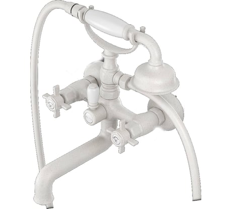 Смеситель для ванны Elghansa двухвентильный, с металлической лейкой 2322660-White Stone