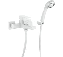 Смеситель для ванной Elghansa однорычажный, с душевым комплектом 2320235-White