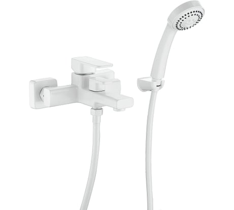 Смеситель для ванной Elghansa однорычажный, с душевым комплектом 2320235-White