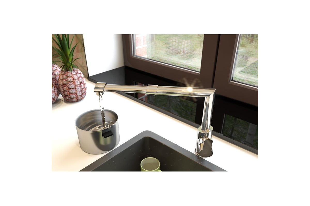 Смеситель для кухни Elghansa однорычажный, с гибкой подводкой 5636338 ...