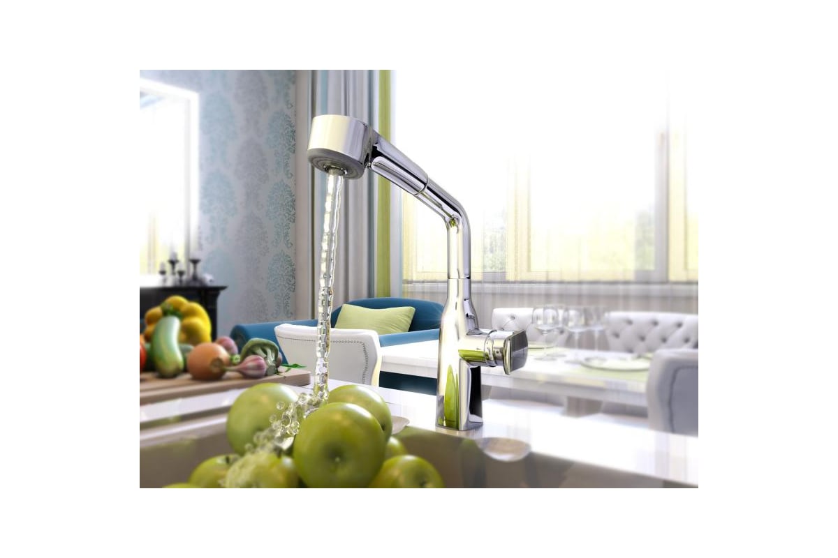 Смеситель для кухни Elghansa с выдвижной лейкой 56A1599 - выгодная цена ...