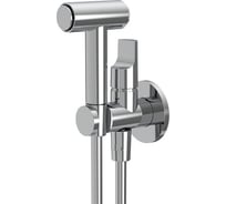 Душ гигиенический Fima Carlo Frattini: умный смеситель, встроенный держатель, лейка - душ/гидроёршик, шланг из нержавеющей стали 1200 мм, внешняя часть, F2320/4CR