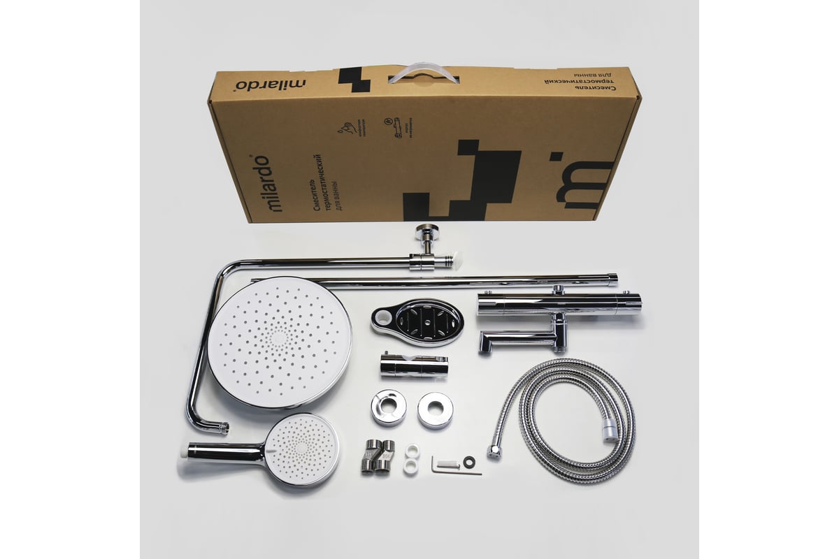 Смеситель термостатический для ванны Milardo Ideal Spa со стойкой и ...