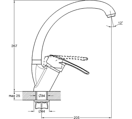 Смеситель для кухни Solone KAK4-A043