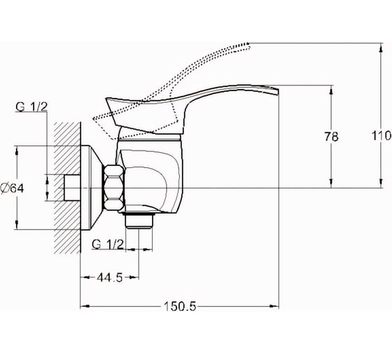 Смеситель для душа Solone LUN5-A031