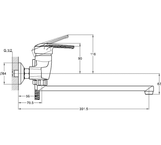 Смеситель для ванной Solone SIT7-A182