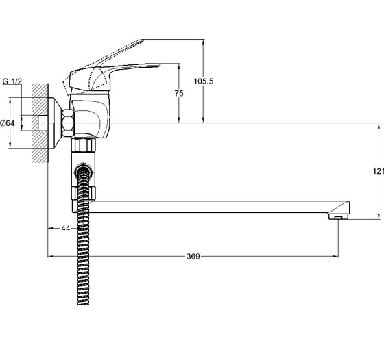 Смеситель для ванной Solone LUN6-A031