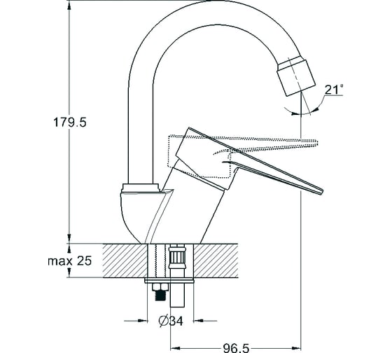 Смеситель для умывальника Solone SUP1-A045
