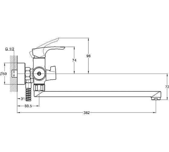 Смеситель для ванной Solone FAB7-A020