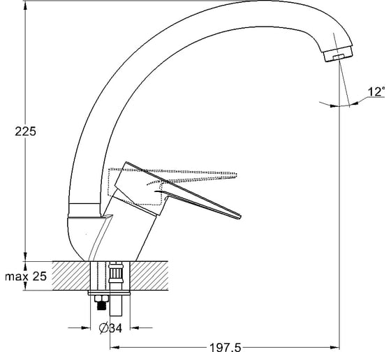 Смеситель для кухни Solone SUP4-A045