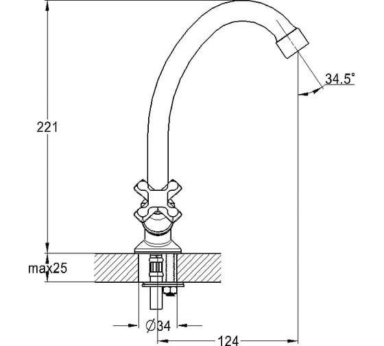 Смеситель для кухни Solone JIK4-A102-A
