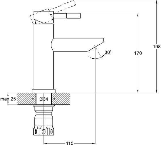 Смеситель для умывальника Solone EZA1-B090