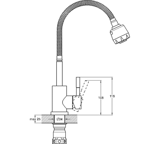 Смеситель для кухни Solone EZA4-A090