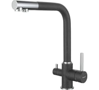 Смеситель для кухни GranFest Г-обр. с краном питьевой воды D-35 мм графит арт. 3611 графит