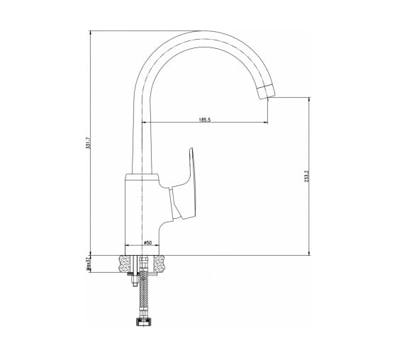 Смеситель для кухни Aquanet AF410-41C Magic высокий, хром 00237453