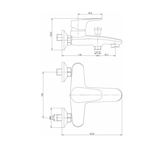 Смеситель для ванны Aquanet AF410-20C Magic хром 00237450