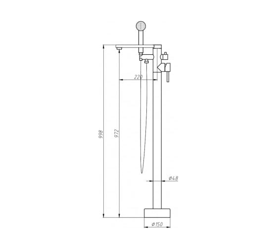 Напольный смеситель Aquanet AF210-94S Steel сталь, сатин 00242969
