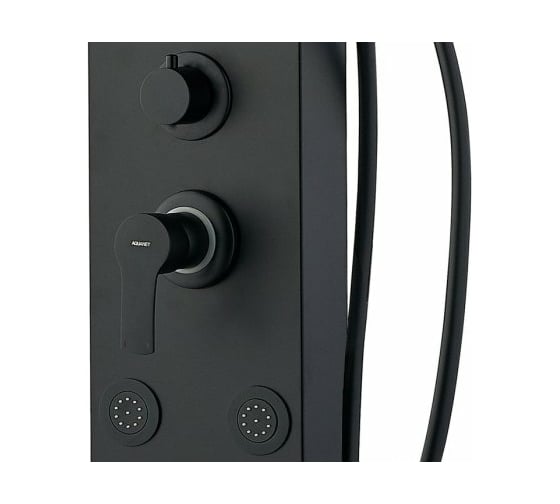 Душевая панель Aquanet AP40-04 Galaxy Black с верхним водопадом, 6 г/м форс, алюминий/мат черный 00237439