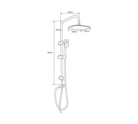 Душевая колонна Aquanet AF300-70-RC-B Passion RC верх.душ пластик .300х190 мм, черный матовый 00243321