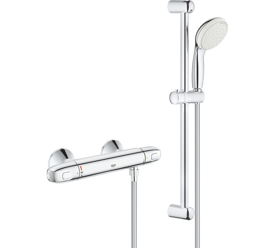 Термостат для душа Grohe Grohtherm 1000 New с душевым гарнитуром  душевая штанга 600 мм 34151004 1
