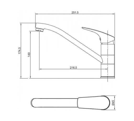 Cмеситель для кухни Aquanet AF310-40С Atletiс стандарт хром 00216762