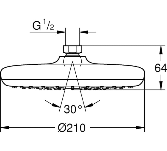 Верхний душ Grohe Tempesta 210 9.5 л/мин 26410000